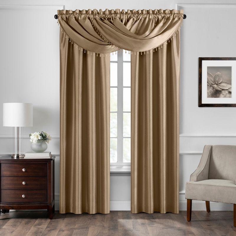 Elrene Colette Faux Silk Blackout Single Window Curtain Panel - Elrene Home Fashions