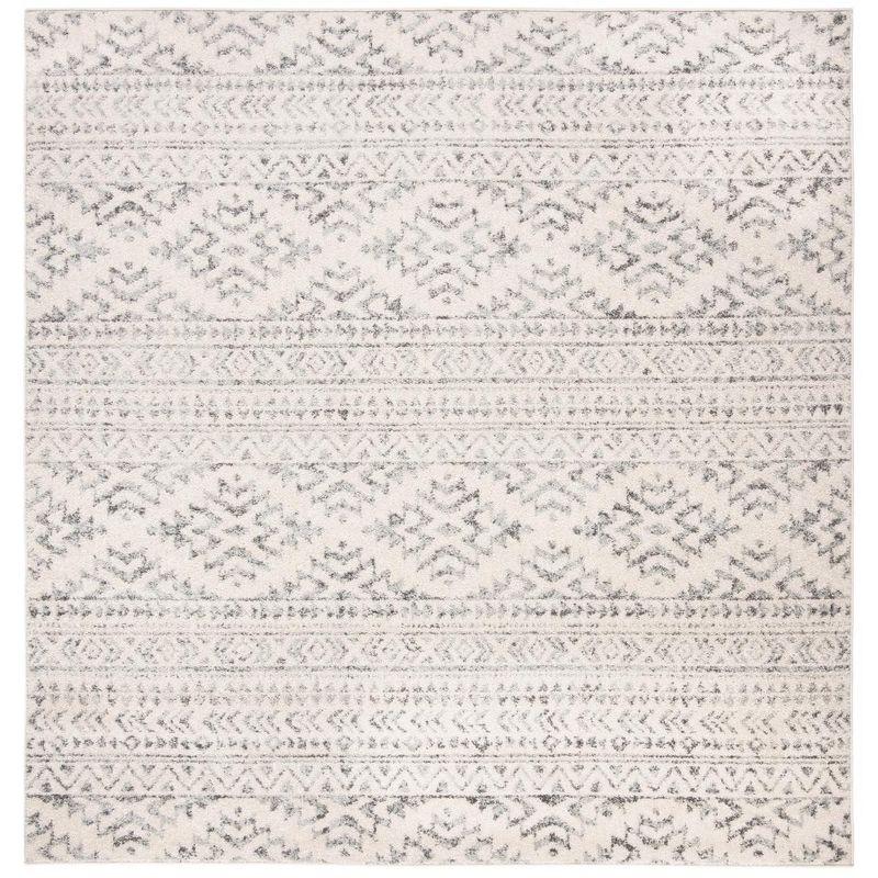 Tulum TUL272 Power Loomed Indoor Area Rug - Ivory/Grey - 6'7"x6'7" - Safavieh