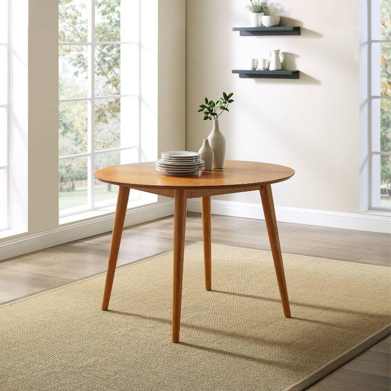 Acorn Round Rubberwood Mid-Century Modern Dining Table