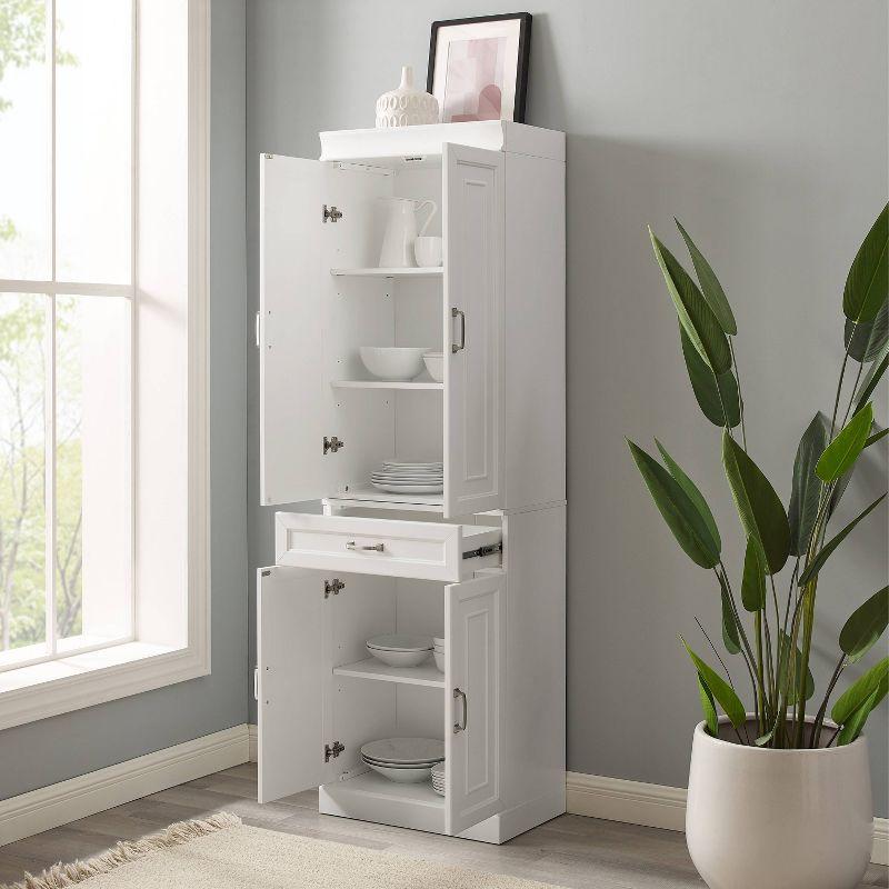 Crosley 78" Stanton Kitchen Storage Pantry Cabinet White: 24-Inch Slim Modular Storage, 5 Shelves, 4 Doors