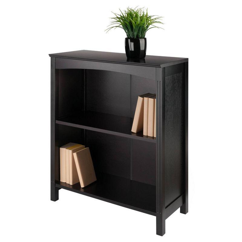 30" x 25.98" Terrace 3 Tier Bookshelf Espresso Brown - Winsome: Mid-Century Modern Style, Wood Composite, Metal Hardware