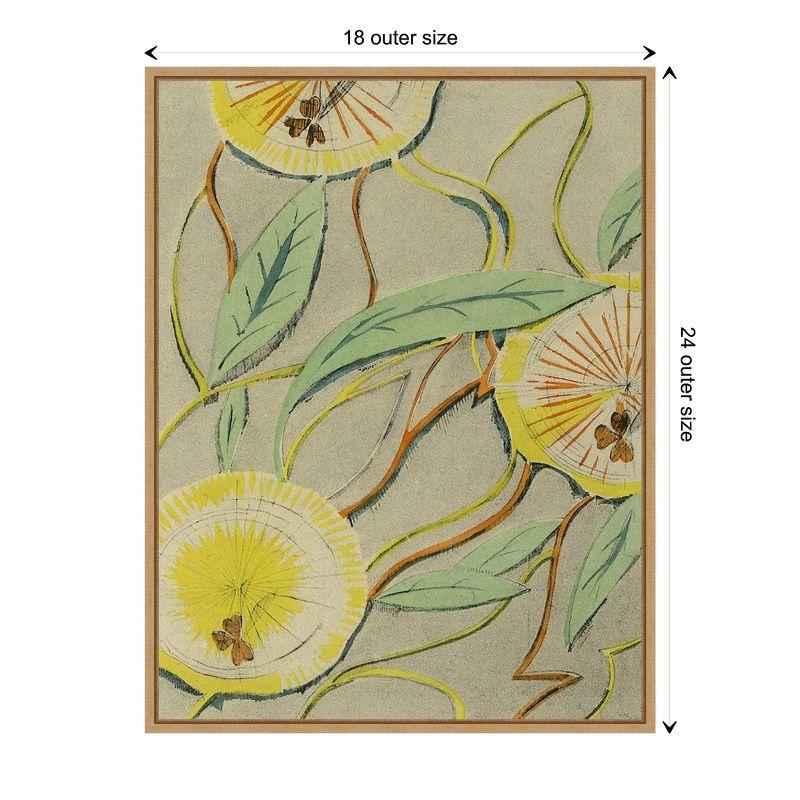 Delicate Floral Pattern Botanical Canvas Wall Art Print 18 x 24 Inches