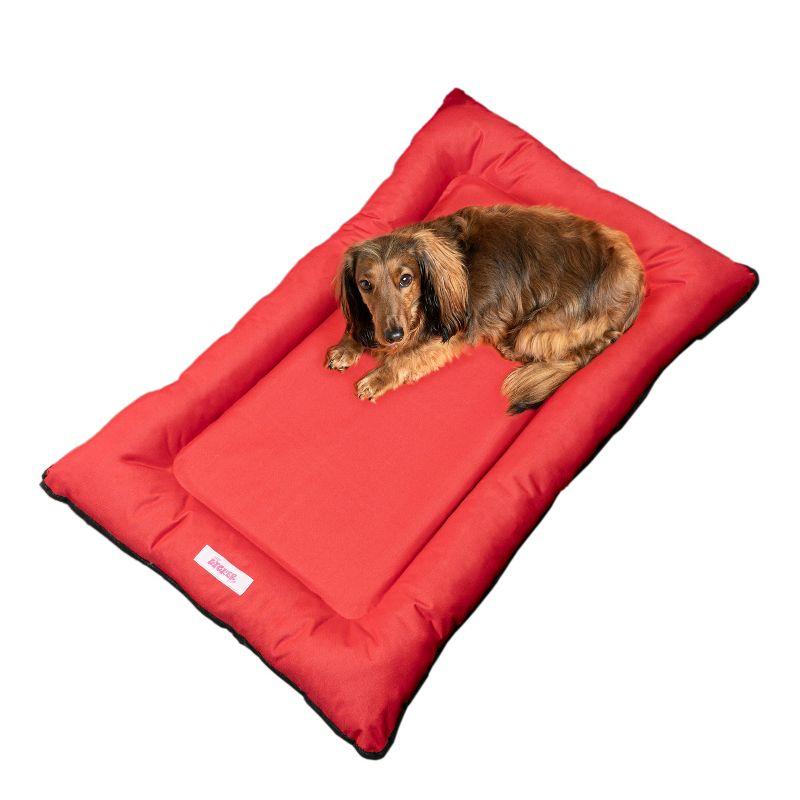 The Licker Store Archie Traditional Oxford Waterproof Indoor/Outdoor Hand-Washable Memory Foam Camping Pet Bed