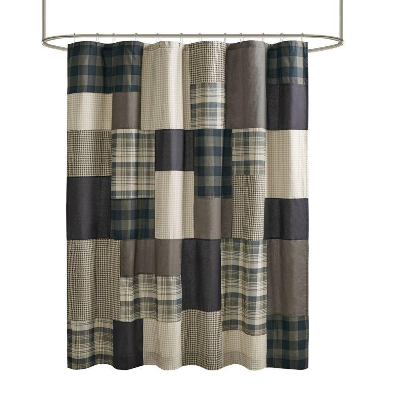 Woolrich Winter Hills Cotton Shower Curtain Tan : Microfiber, Machine Washable, Non-Slip Backing