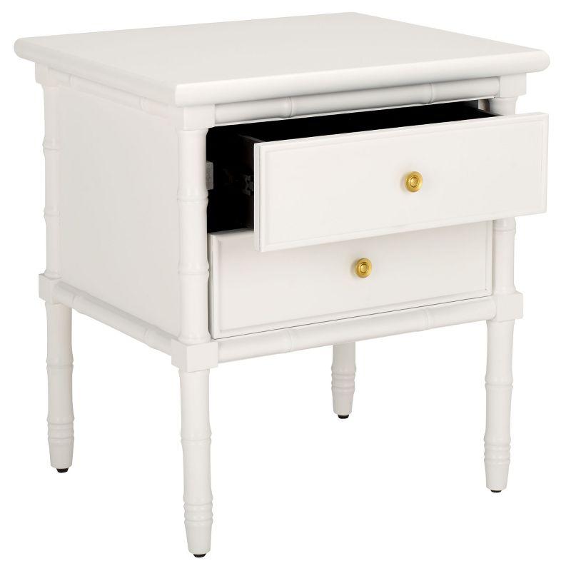 Niah 2 Drawer Nightstand - NST3501 - White/Gold - Safavieh