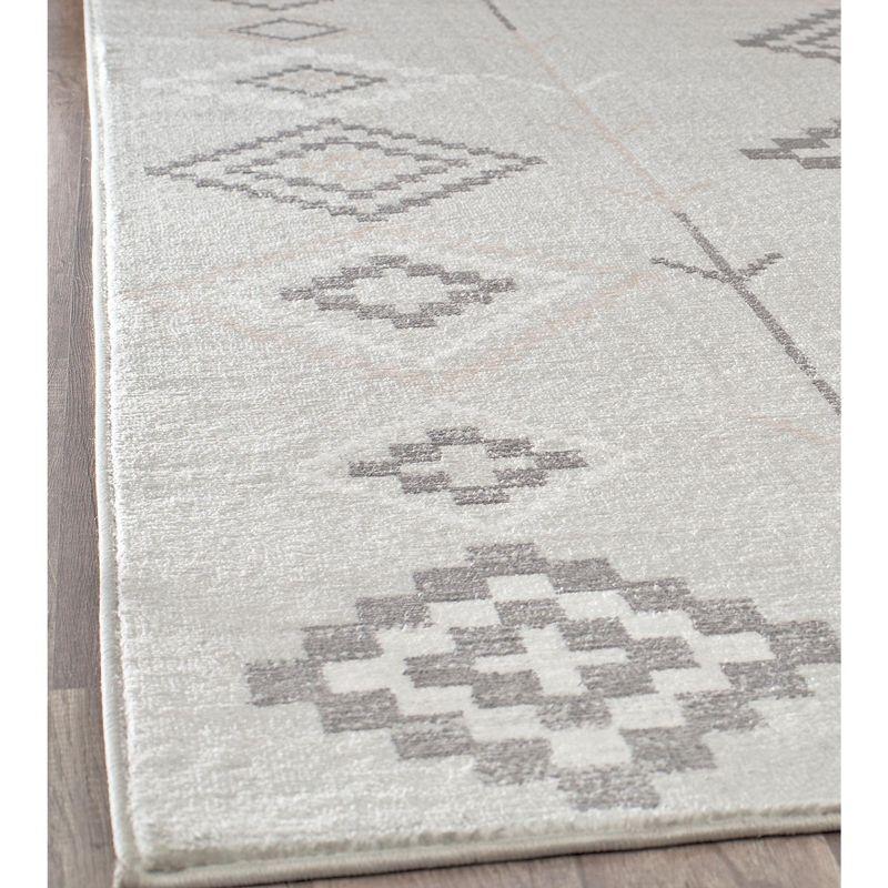 Bodrum Tribal Native Fog Area Rug