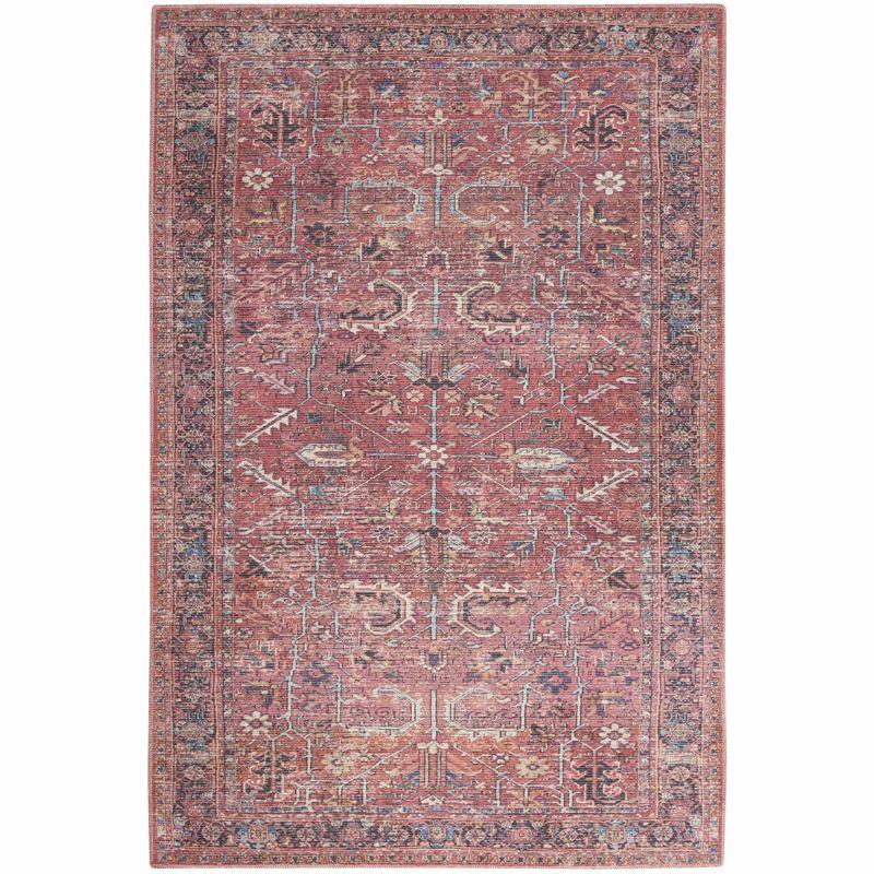 Bungalow Rose Machine Washable Oriental Red Area Rug