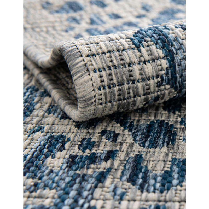 Unique Loom 4' 1 x 4' 1 Round Indoor/Outdoor Traditional Blue Area Rug