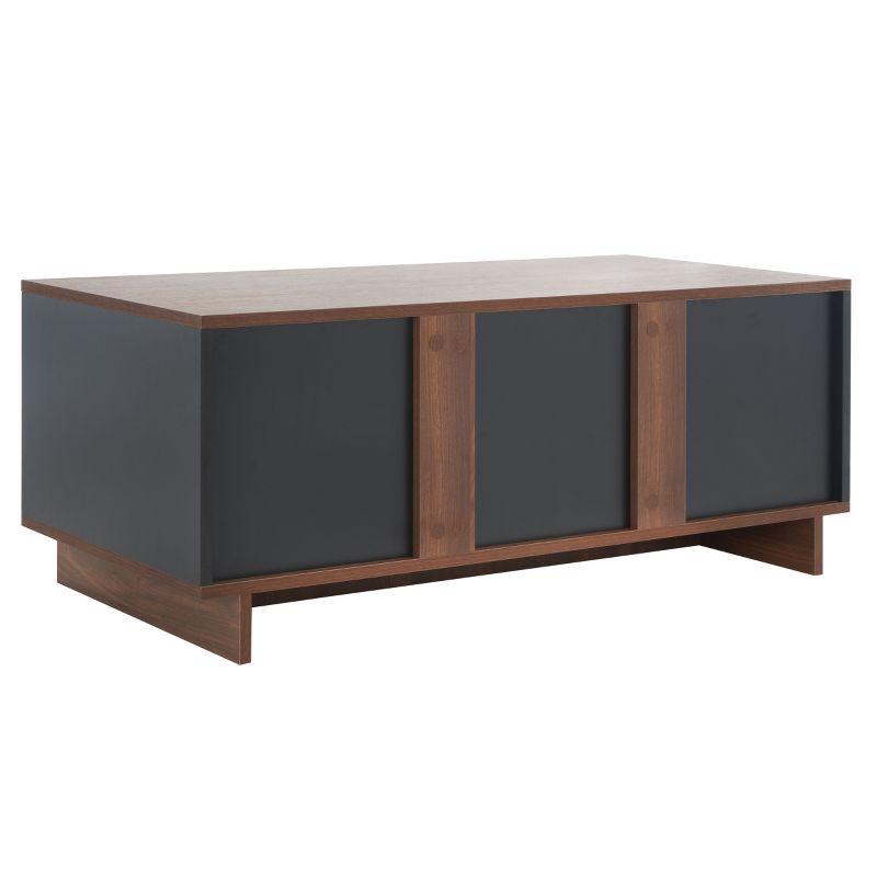 Merrick Media Stand - Walnut/Black - Safavieh