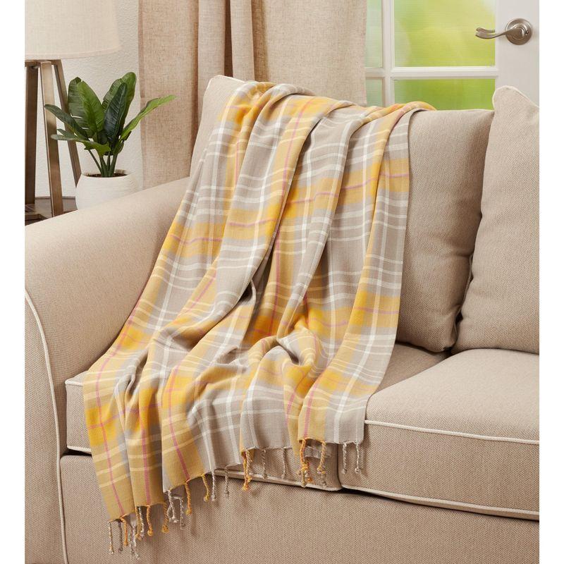 Saro Lifestyle Plaid Throw, 50x60 inches, Gray