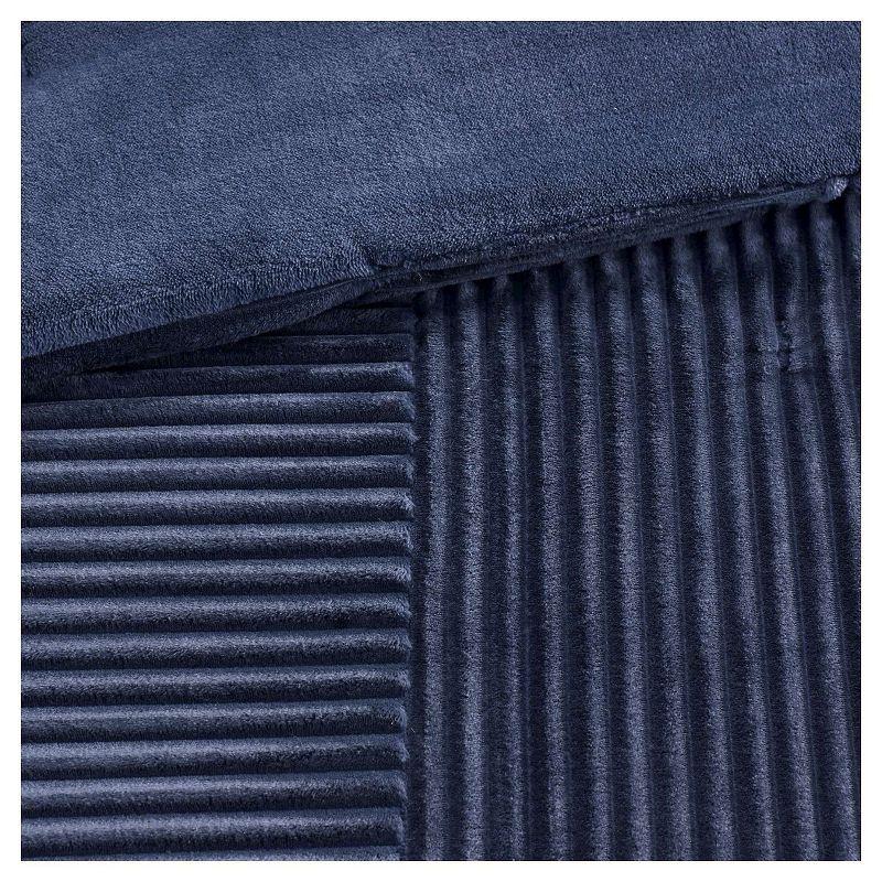 Madison Park 3pc King/California King Williams Corduroy Plush Comforter Mini Set Navy Blue: Soft Ribbed, Cozy Warm: Microfiber, Transitional Style