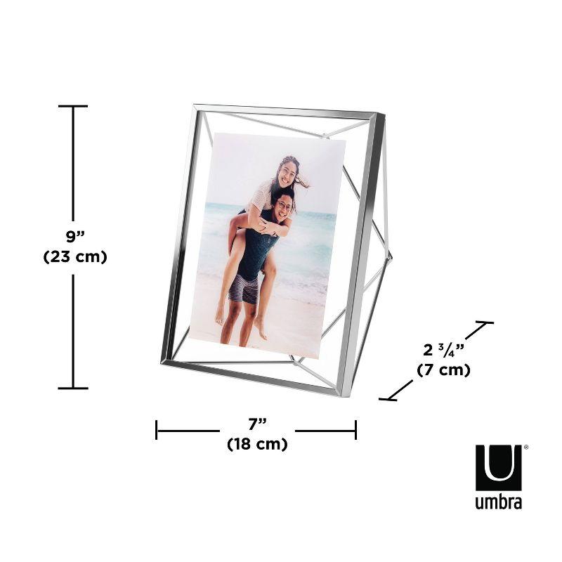 Umbra 5"x7" Prisma Picture Frame Chrome: Modern Geometric Design, Steel Material, Wall or Tabletop Display