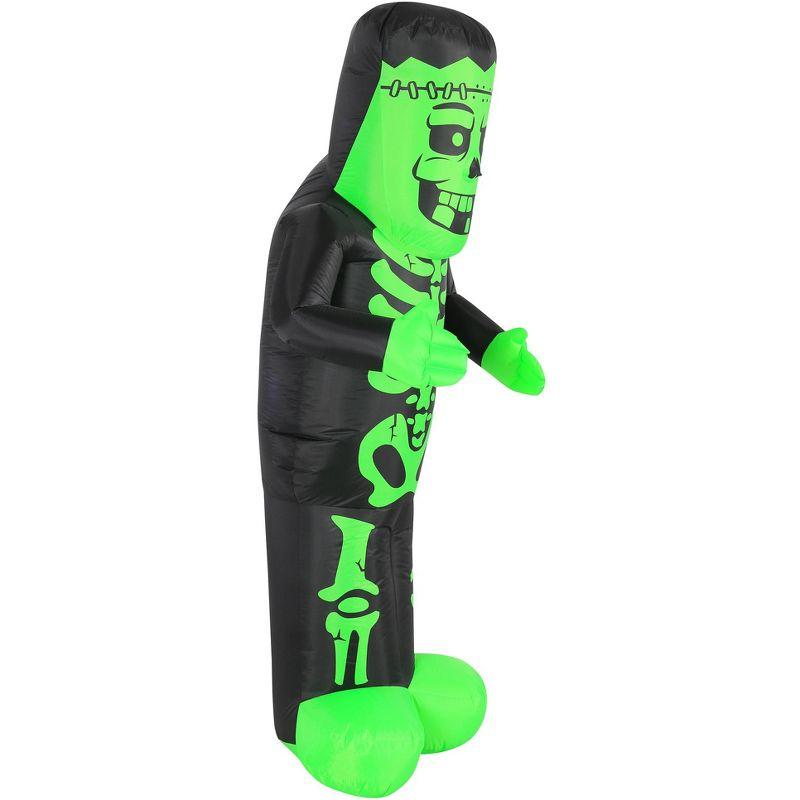 Occasions 7' INFLATABLE SKELETON MONSTER, 3 ft Tall, Multicolored