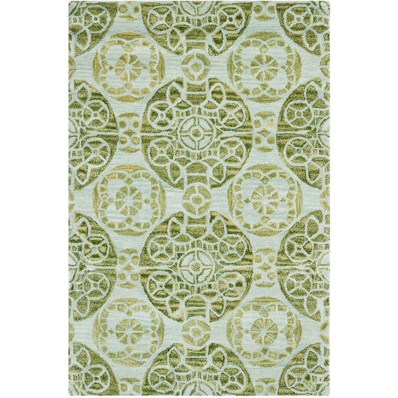 Wyndham WYD376 Hand Tufted Area Rug - Turquoise/Green - 4'x6' - Safavieh.