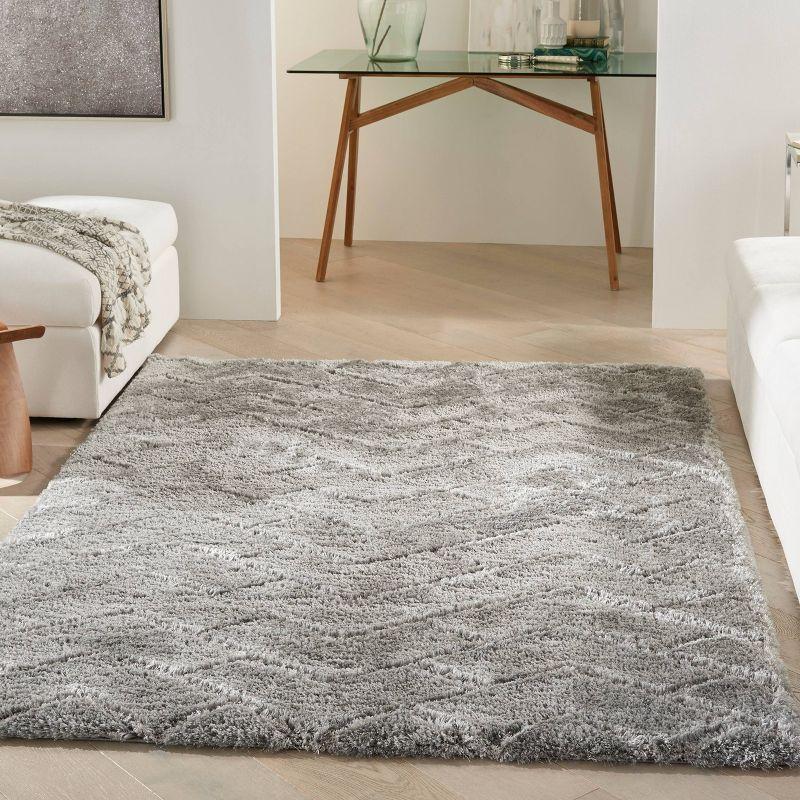 Dreamy Shag Abstract Grey Area Rug