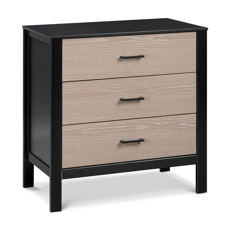 Modern Farmhouse Black and Coastwood 3-Drawer Nursery Dresser