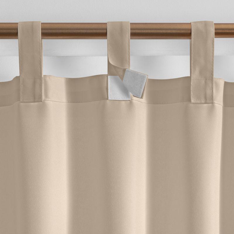 Taupe Polyester Light-Filtering Tab Top Curtain Panel