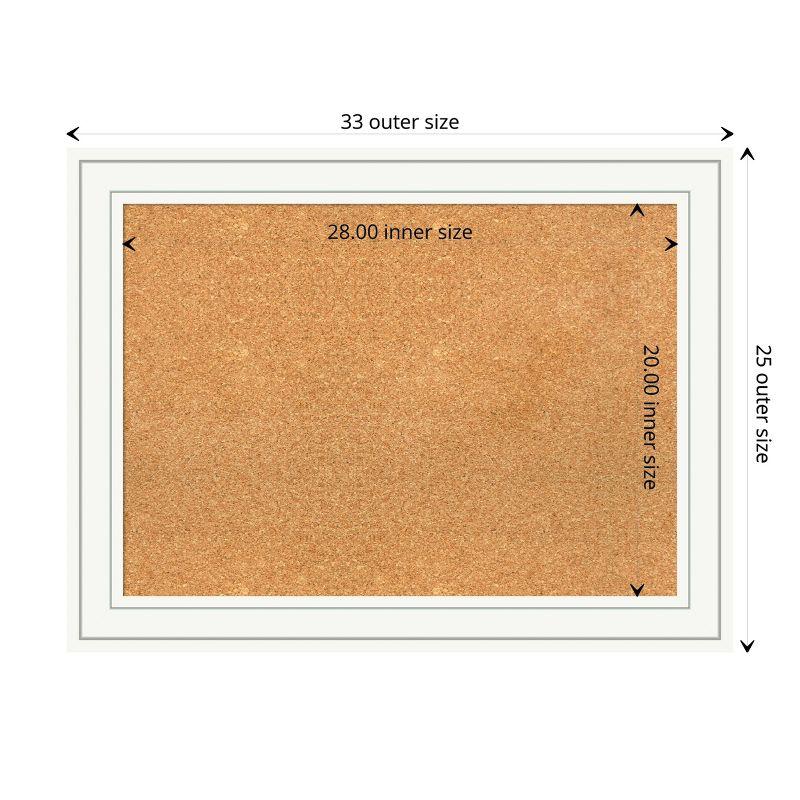 Amanti Art Natural Cork Board Wood Framed Craftsman White Bulletin Board 33 in. x 25 in.