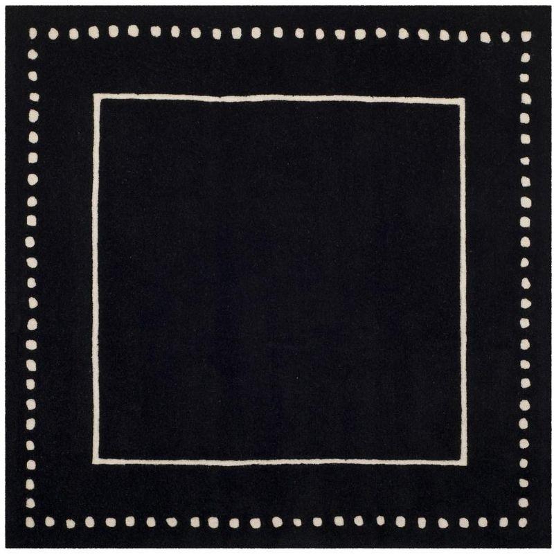 Bella BEL151 Hand Tufted Area Rug - Black/Ivory - 3'x3' - Safavieh..