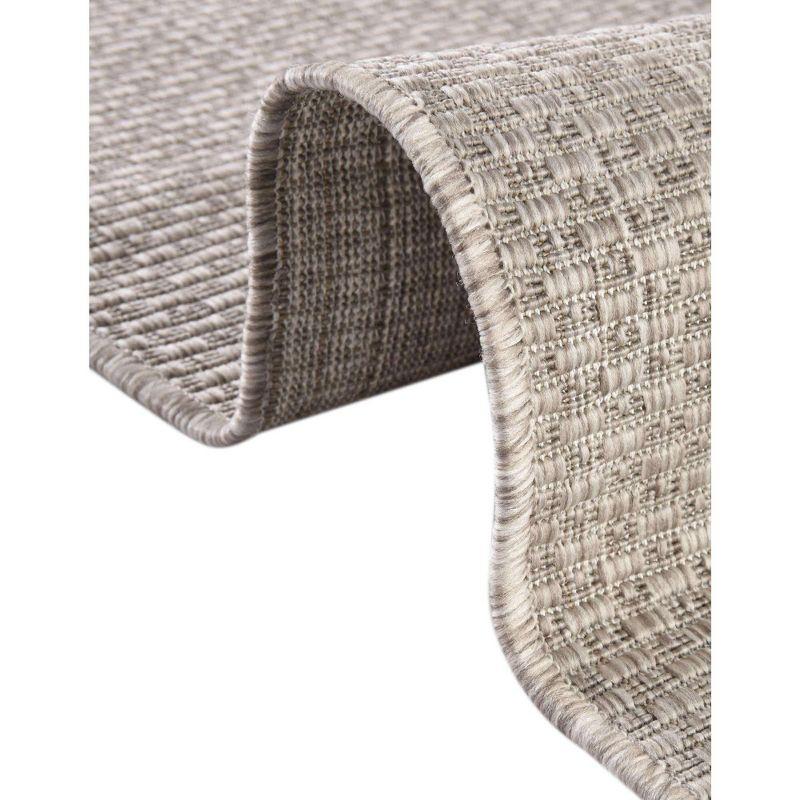 Unique Loom 4' 1 x 6' 1 Rectangle Indoor/Outdoor Solid Beige Area Rug
