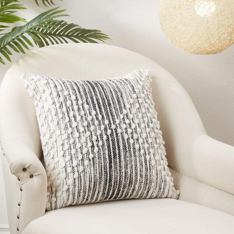 Saro Lifestyle Artisan Woven Stripe Diamond Throw Pillow Cover