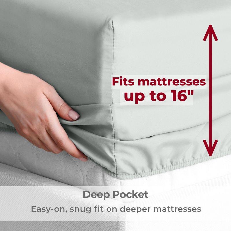 Mellanni Brushed Microfiber Sheet Set, Queen, Spa Mint, 4 Piece