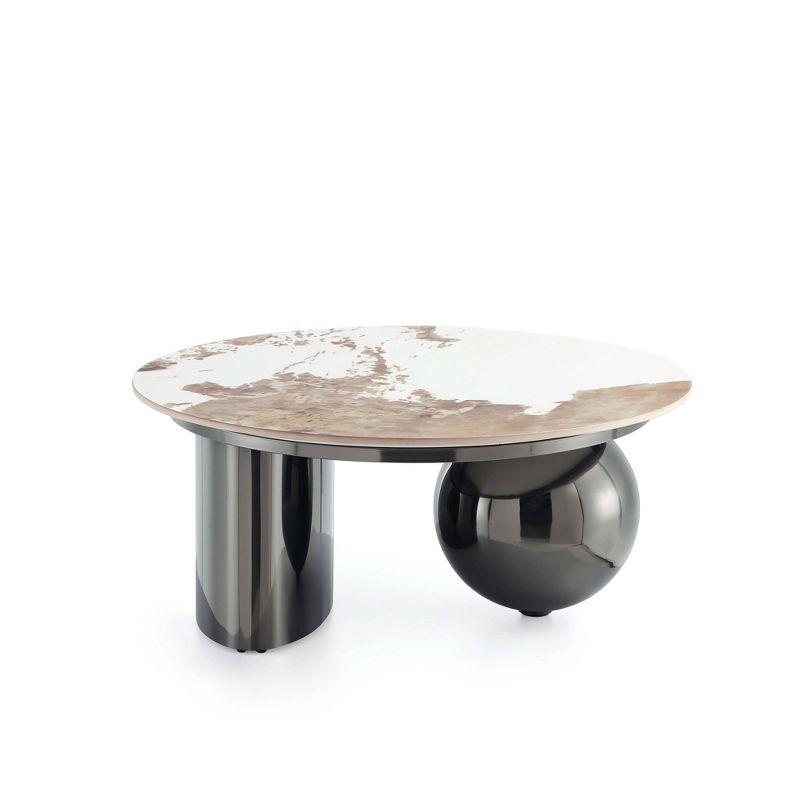 Manhattan Comfort Laurel Sintered Stone Top Coffee Table Black