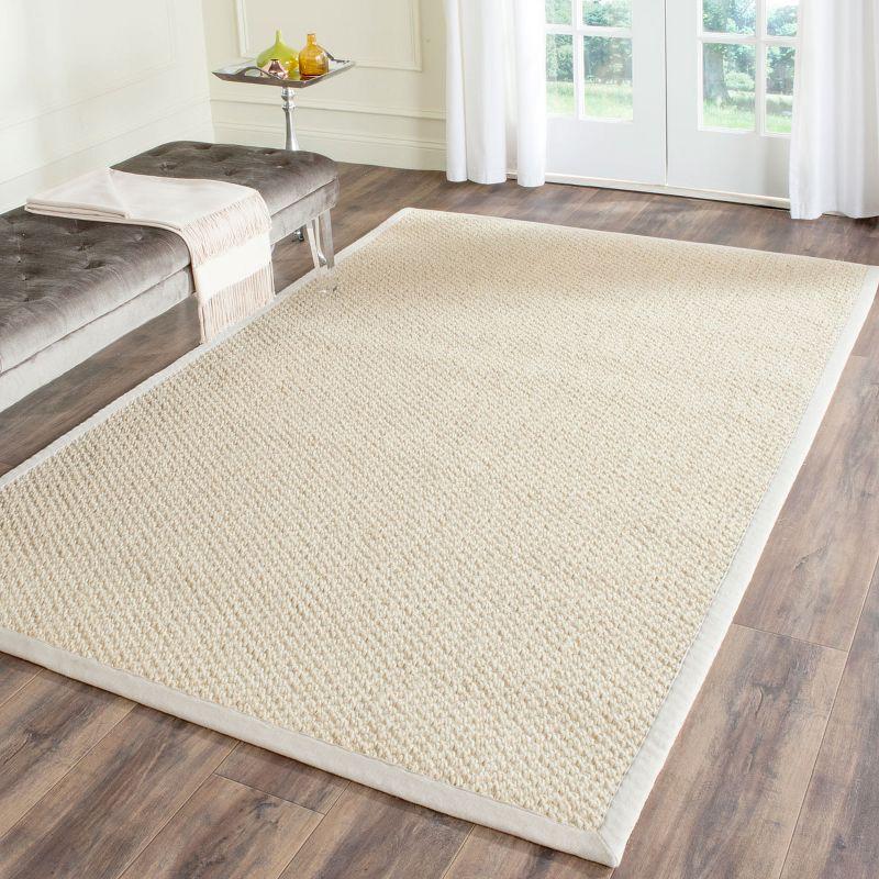 Cream Hand-Knotted Cotton Flatweave Area Rug, 5' x 8'