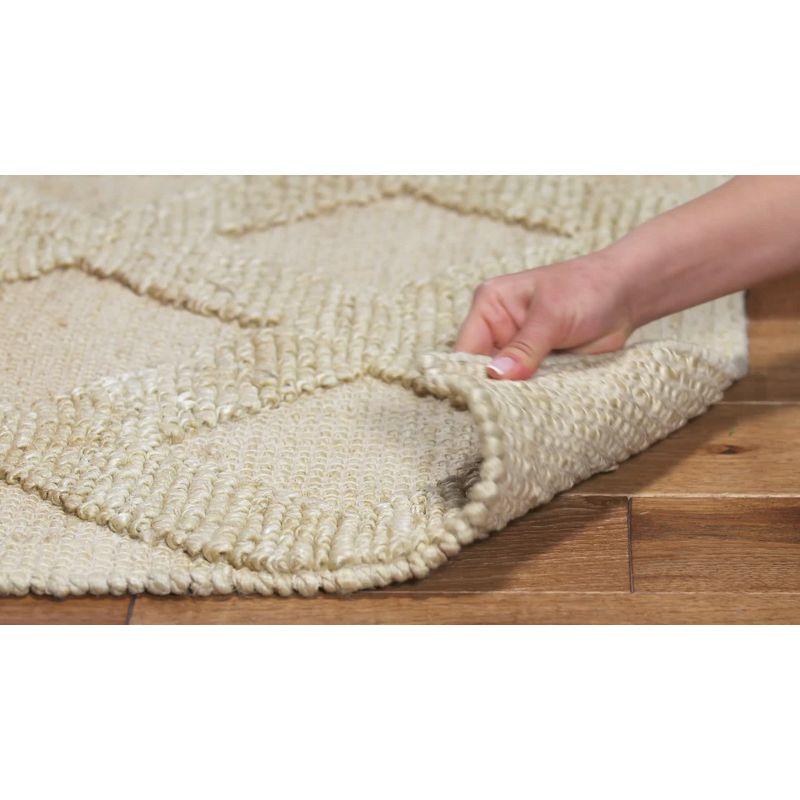 Ivory Cotton Hand-Knotted Non-Slip Area Rug - 27"x7"