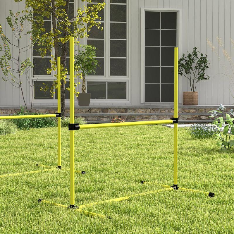 PawHut Dog Agility Starter Kit with Adjustable Height Jump Bars, Included Carry Bag, & Displacing Top Bar