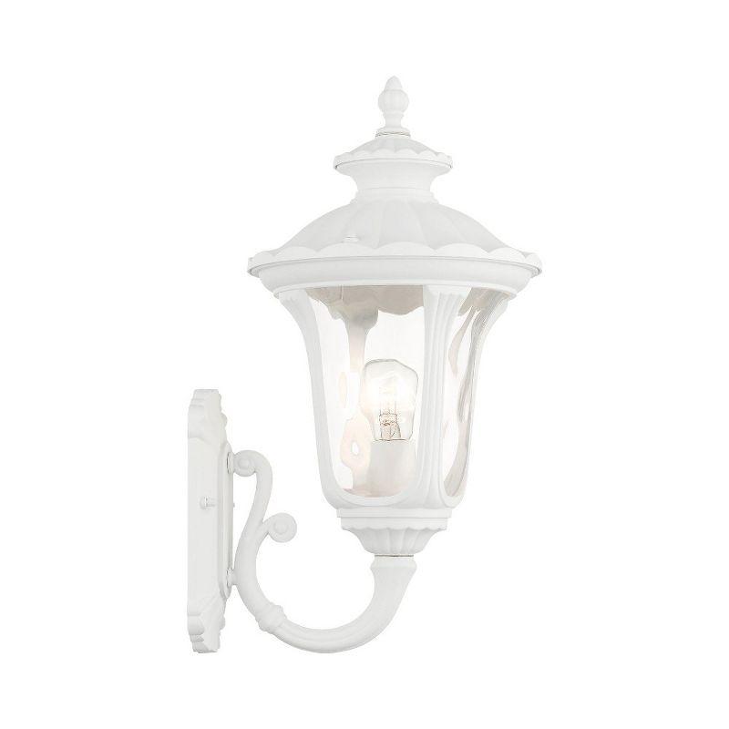 Oxford White Aluminum Outdoor Wall Sconce with Bell Shade