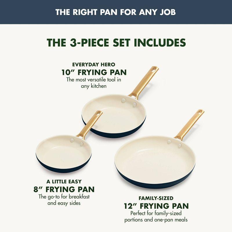 GreenPan Reserve Healthy Ceramic Nonstick, 8", 10" And 12" Frypan Set