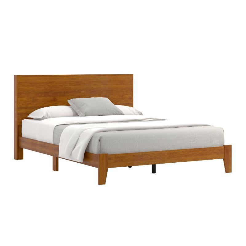 Galano Layton Wood Frame Queen Platform Bed with Headboard in Knotty Oak, Dusty Gray Oak, White, Black, Oslo Oak, Concrete Gray, Amber Walnut