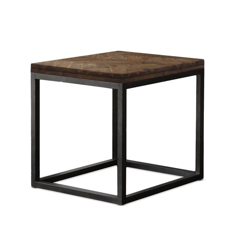 Lorenza Square Acacia Wood and Steel End Table