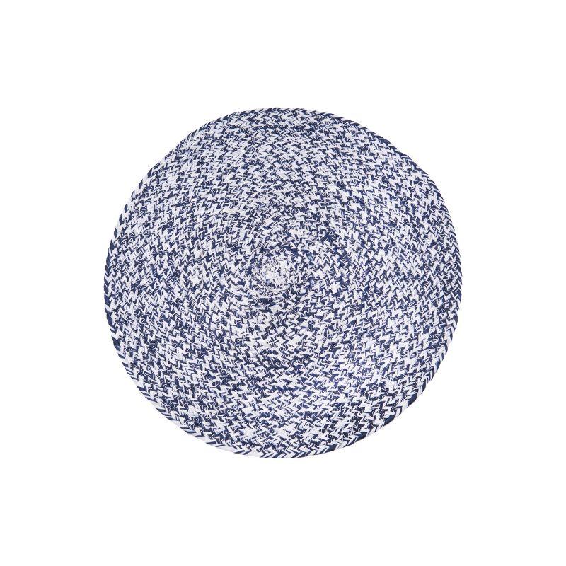 Blue Braided Round Cotton Placemats Set of 6