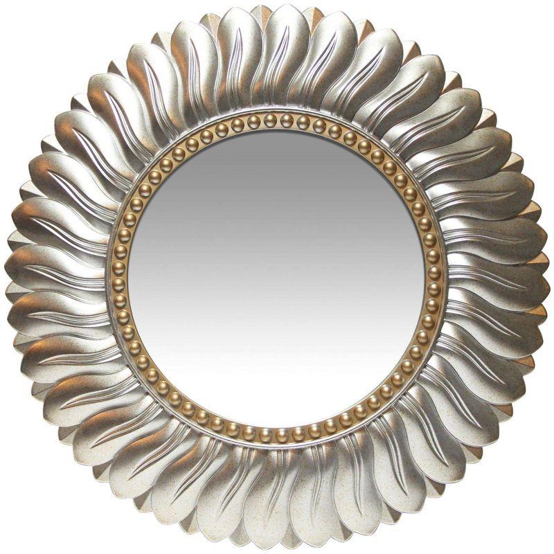 21.5" Round Silver and Gold Wall Accent Mirror