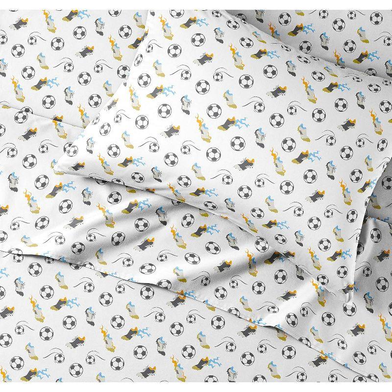 CGK Linens Kids 3 Piece Microfiber Sheet Set in Soccer, Size Twin