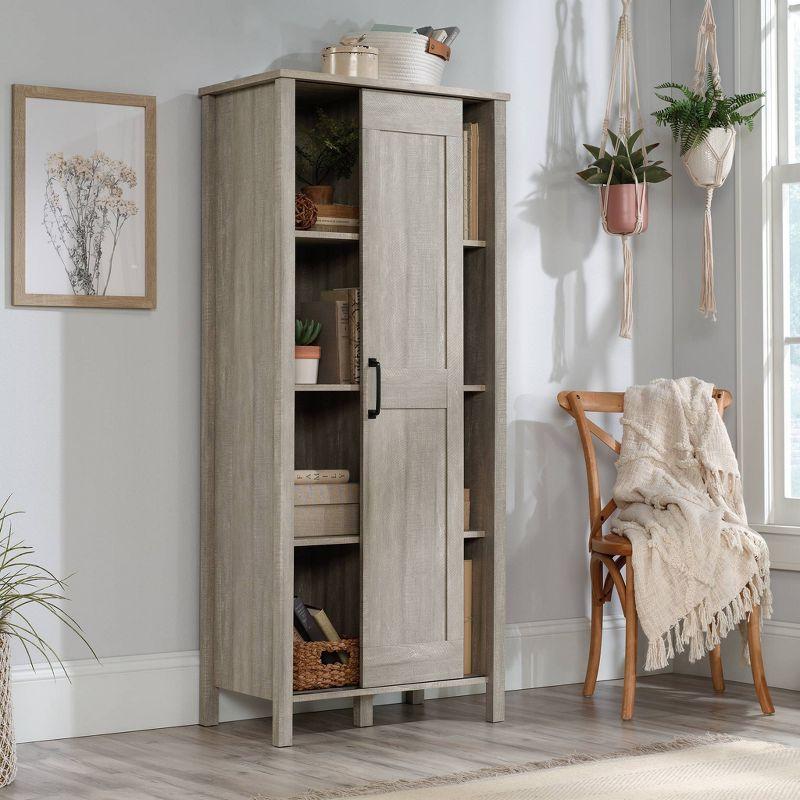Storage Cabinet with Sliding Door Spring Maple - Sauder: Farmhouse Style, 8 Adjustable Shelves, MDF Construction