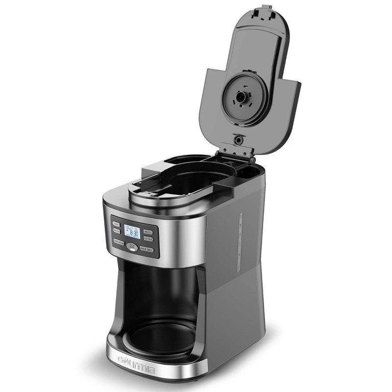Gourmia 12-Cup Programmable Grind & Brew Coffee Maker: Stainless Steel, Dishwasher-Safe Parts