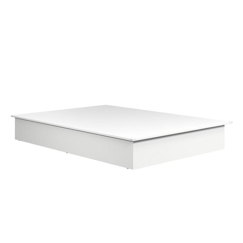 Nexera Full Valere Platform Bed White: Modern Unupholstered, No Box Spring Needed