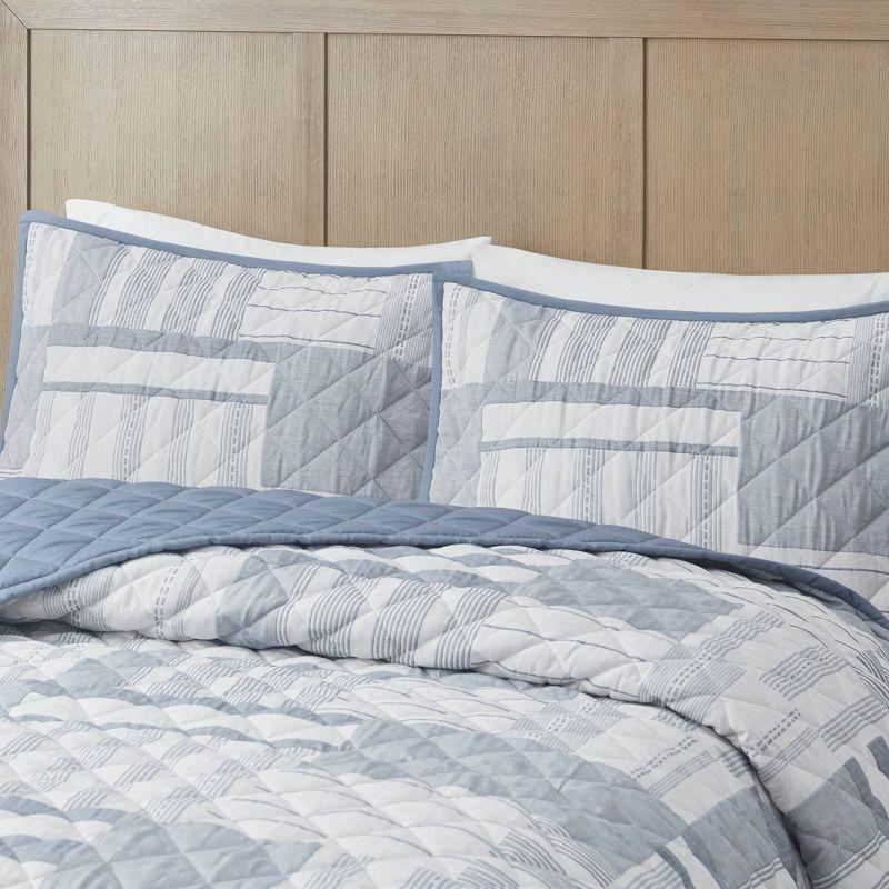 Madison Park Graham 3 Piece Quilted Patchwork Quilt Set