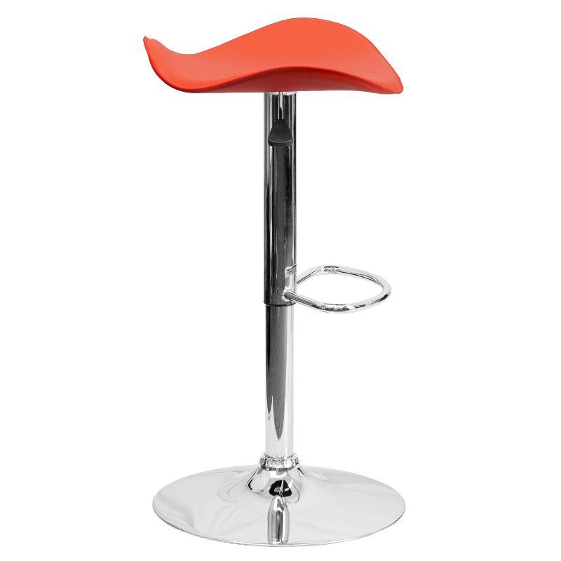 Flash Furniture Contemporary Vinyl Adjustable Height Barstool with Wavy Seat and Chrome Base