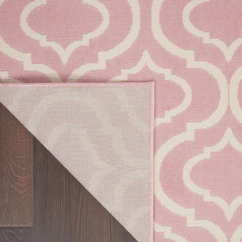 Nourison Jubilant 6' x 9' Pink Indoor Area Rug Moroccan Casual Trellis by Nourison