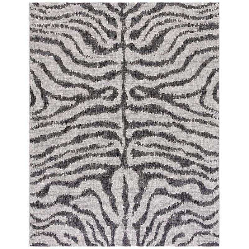 Courtyard CY8444 Power Loomed Indoor and Outdoor Area Rug - Grey/Black - 6'7"x9'6" - Safavieh