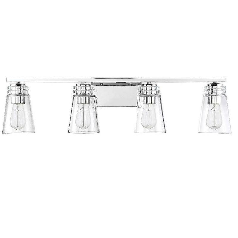 Brannon 4-Light Polished Nickel Vanity Fixture with Clear Glass Shades