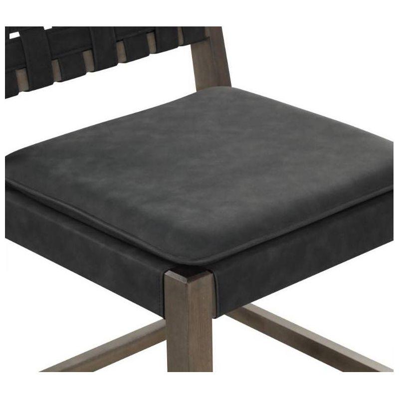 Nathan James Set of 4 Cohen Faux Leather Counter Height Barstool Black