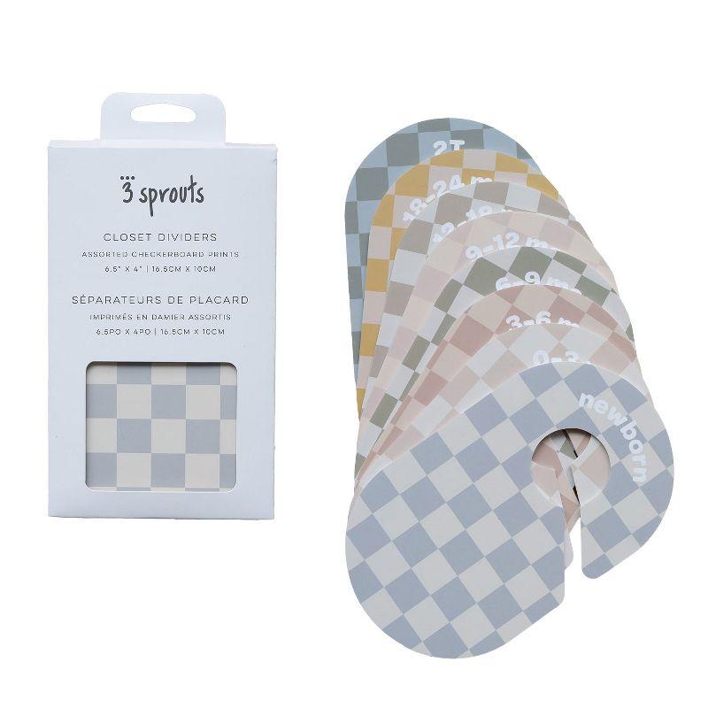 3 Sprouts 3 Sprouts Baby Closet Dividers (Newborn To 24 Months) – Pack Of 8 - Checkerboard