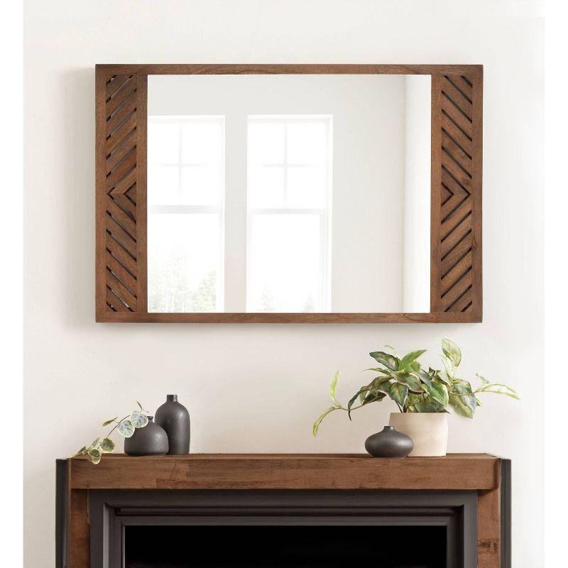 Kate & Laurel All Things Decor 24"x36" Mezzeta Wood Rectangle Wall Mirror Brown