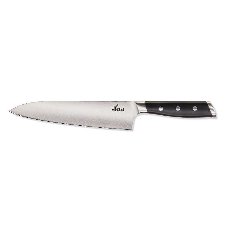 8-Inch Black Stainless Steel Chef's Knife with Forged Handle