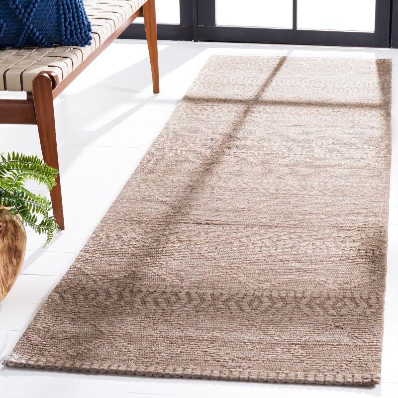 Handwoven Elegance Natural Beige Wool 27" Area Rug